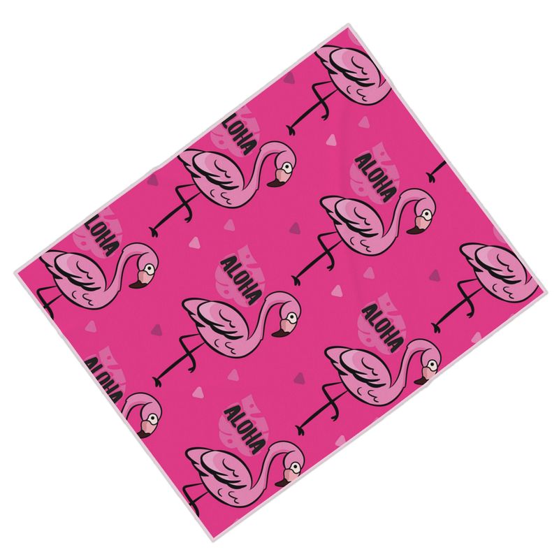 Aloha Pink Flamingo Beach Towel